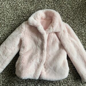 Girls faux fur pink coat